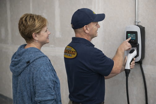 EV charger testing and final electrical inspection